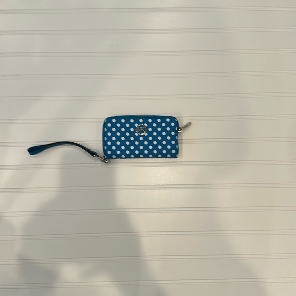 Michael Kors Bright Blue Polka Dot Wallet Wristlet